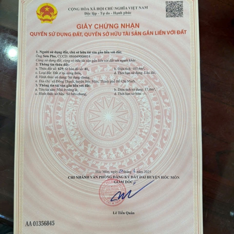 ĐẤT BÁN hóc môn 