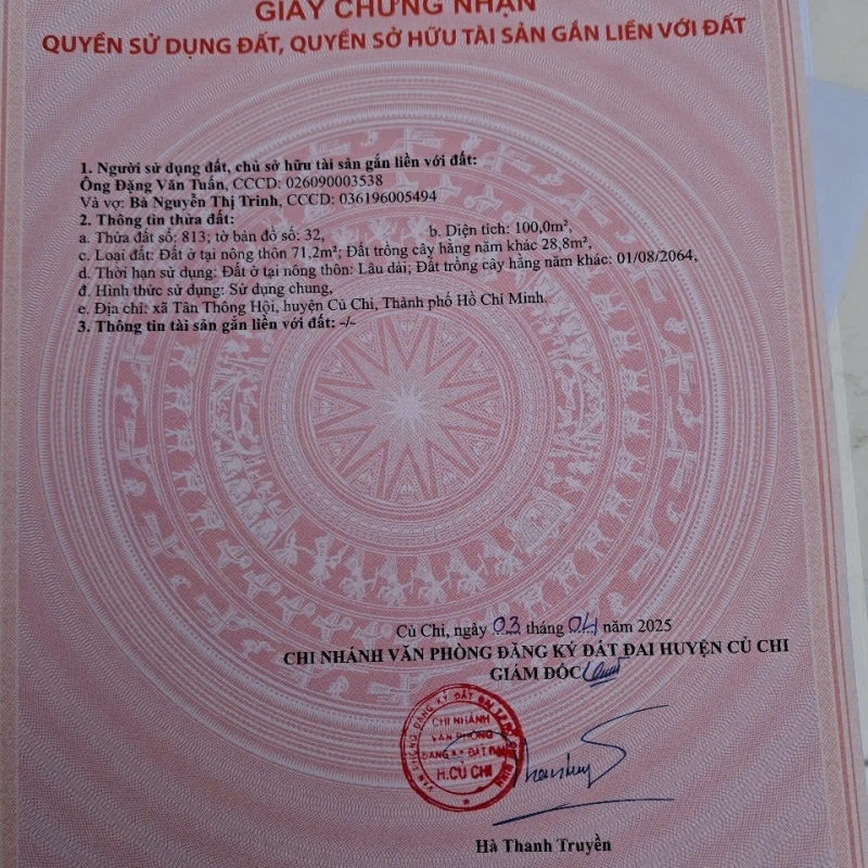 Bán đất tại Củ Chi