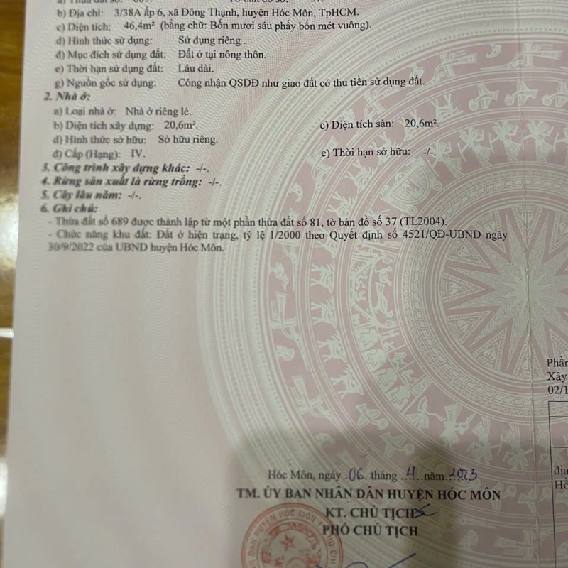 Bán nhà sổ hồng riêng Đông Thạnh