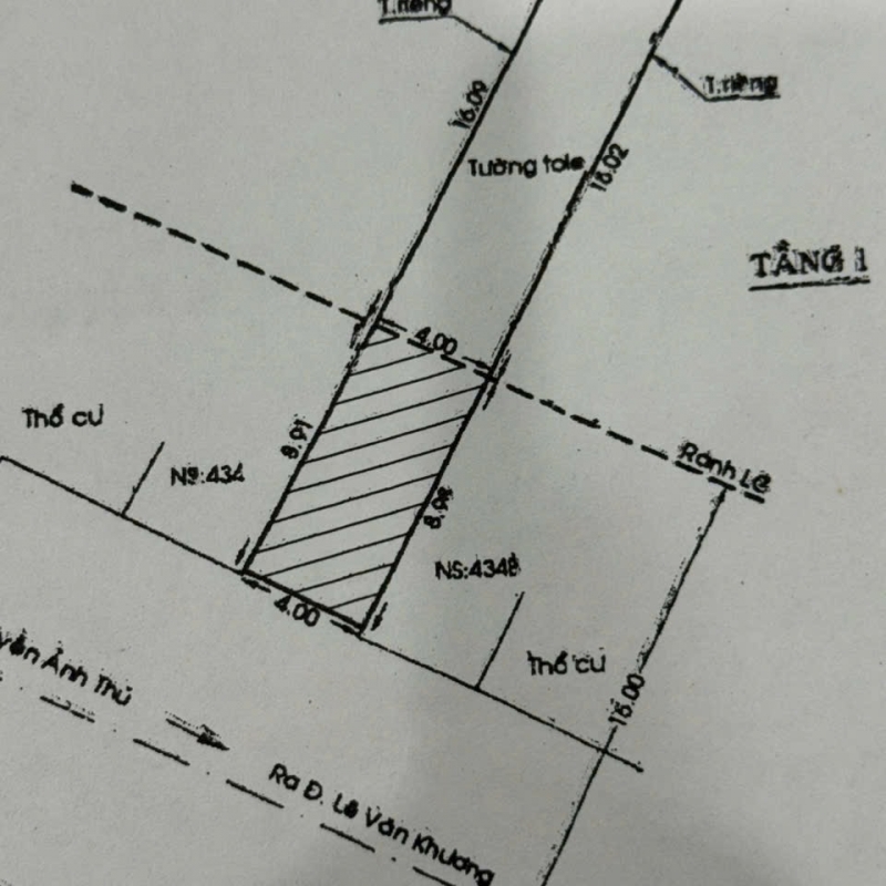 Bán nhà mặt tiền Nguyễn Ảnh Thủ